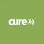 Cure International logo in a green background